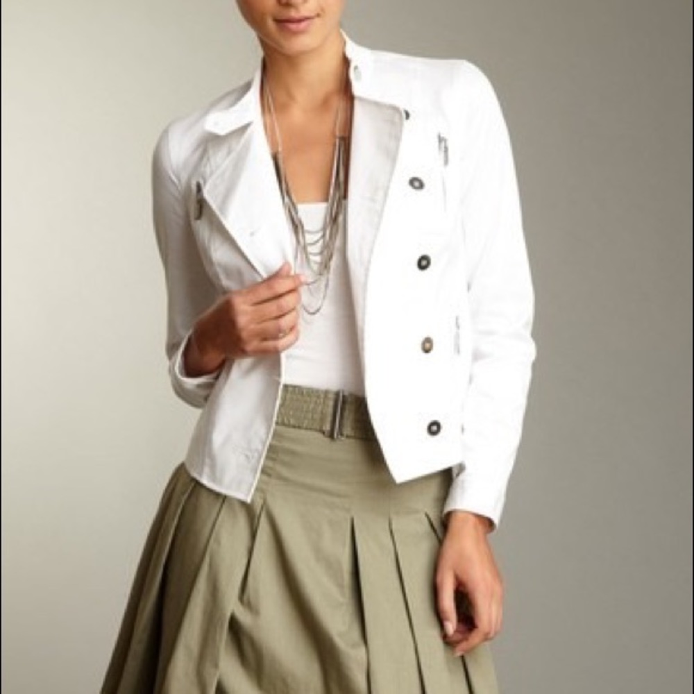 White Debbie Shuchat Jacket w/ silver hardware